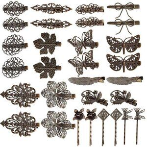 inSowni 30 Pack/15 Pairs Small Cute Decorative Bronze Metal Vintage Alligator